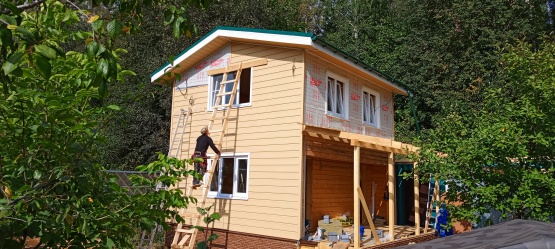 Домик два этажа из сухого профилированного бруса с отделкой под ключ, Электросталь